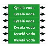 Značení potrubí ISO 20560, kyselá voda